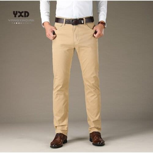 Men clothing Mens Pants Straight Loose Casual Trousers Plus Size Cotton Fashion Man Social Office Work Party Business Suit Pants