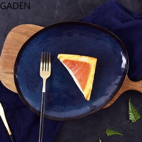 Creative Ceramic Oval Plate Special-shaped Disc Irregular-shaped Dinner Plate Table Decoration Accessories Household Tableware