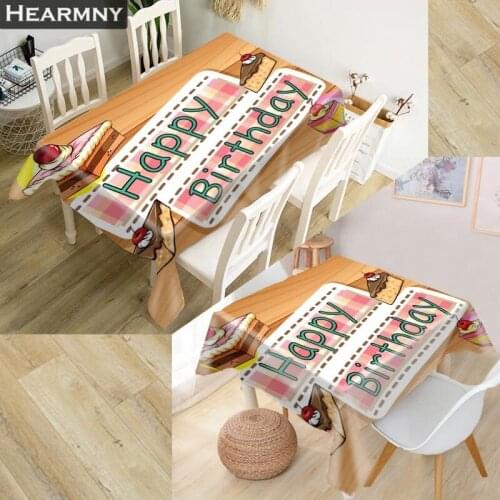 NEW Tablecloth Boy Girl Birthday Party Decoration Cake Dessert Pattern Lovely Gifts Oxford Fabric Square/Rectangular Table Cover