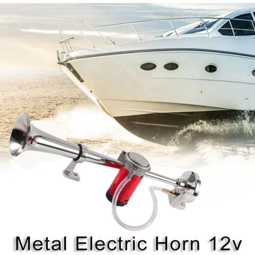 17.7 Inch 12V 150DB Super Loud Single Car Trumpet Air Horn Compressor Car Horn Speaker Kit for Cars Trucks Boats Motorcycles