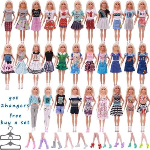 Barbies Clothes For Women3 Pics/Set Mini Rainbow Dress Uniform Free Hanger For 11.8 Inch Barbies &1/6 BJD, Doll Clothes Girl Toy