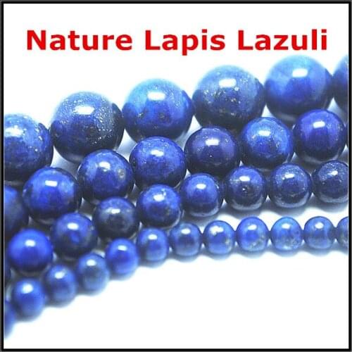 Wholesale nature lapis lazuli stone beads spacer beads charms jewelry beads accessories size 4mm 6mm 8mm 10mm 12mm