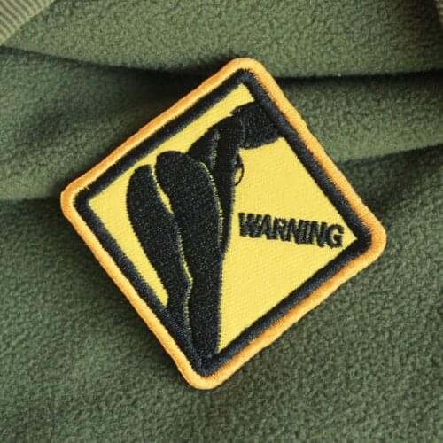 SEXY GIRL Pinup Bikini Devil WARNING FUNNY PATCH Badge for Backpack