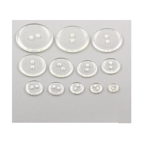 Fashion DIY 300pcs 2-hole plastic sewing buttons clear transparent hidden buttons free shipping mmbt004