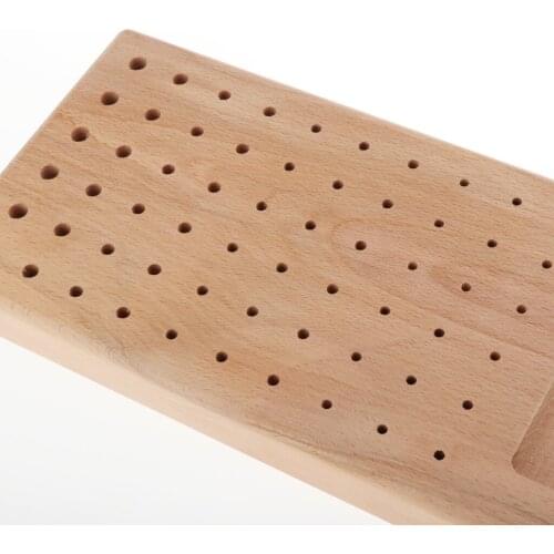 60 Hole Wood Stand Holder for Repair Instrumental Tools Kits 30.5x12.5x3cm