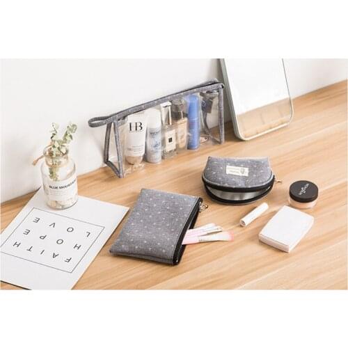 Clear PVC Cosmetic Packing Travel Wash Suit Bags Transparent Makeup Toiletry Bag