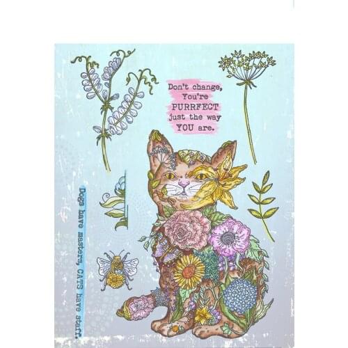 Cartoon Cat Transparent Clear Silicone Stamp/Seal for DIY scrapbooking/photo album Decorative clear stamp ST1024
