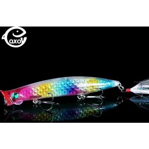QXO Popper 13cm Fishing Lures Floating Woblery Sea Ice Shad Surface Swimbait Whopper Plopper 110 Wobbler Tackle Accessories