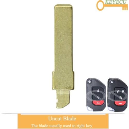 KEYECU Flip Folding Keyless Car Key Uncut Blade for Jeep Wrangler 2018 2019, Fob Replacement P/N: 68292944AA OHT1130261