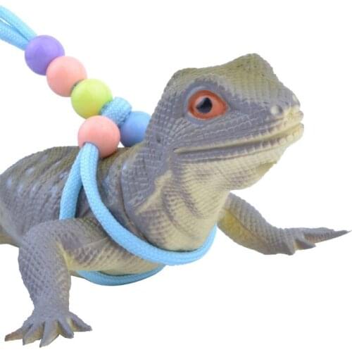 Lizard Traction Rope Reptile Luminous Belt Iguana Small Pet Leash Adjustable Harness M68E