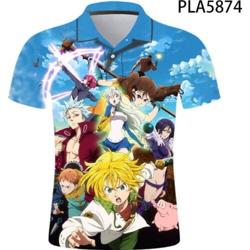 New Summer The Seven Deadly Sins Nana Anime Polo Homme 3D Printed Polo Shirt Men Fashion Cool Short Sleeve Casual Hombres Ropa