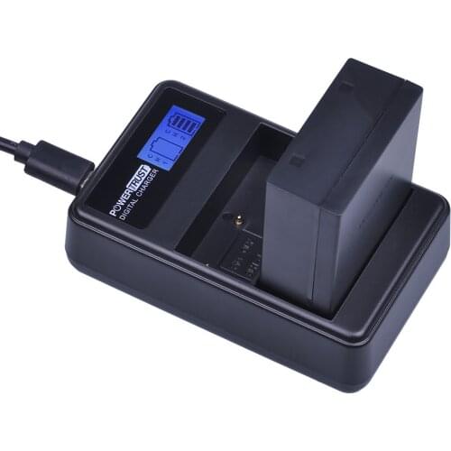 PowerTrust 1Pcs BLH-1 BLH1 BLH 1 1800mAh Replacement Camera Battery and LCD USB Dual Charger for Olympus E-M1 Mark II Camera