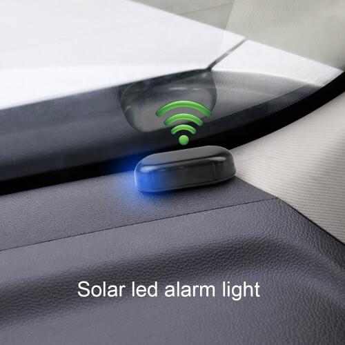 LED Warning Light Car Solar Flash Strobe Alarm Light For All Car Anti-theft Blink Simulation Lamp 5V With USB charging port