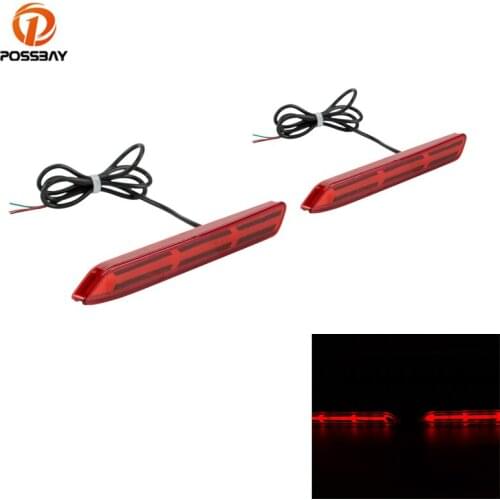 POSSBAY 1 Pair Car LED Rear Bumper Reflector Tail Light Red Brake Lamps Driving Lights for Lexus RX300 99-03 Toyota Sienna 11-17