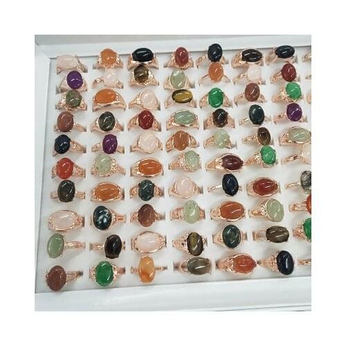 1PCS New fashion Mix and match simple natural stone ring For Women girl Accessories jewelry wholesale