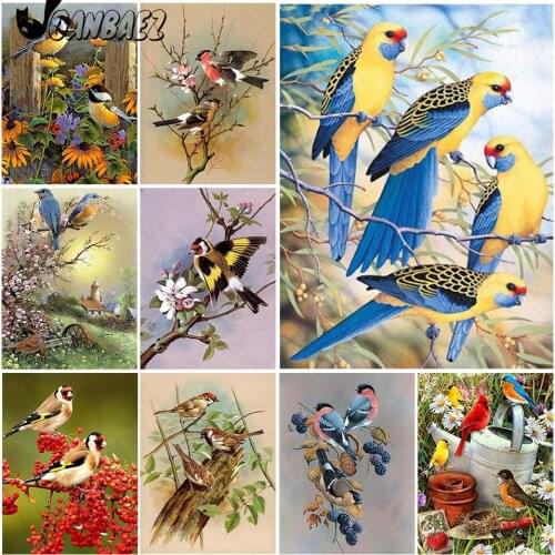 Animal Diamond Painting Flowers and Birds 5Ddiy Wall Art Cross Stitch Sticker Diamond Embroidery Room Decoration Gift