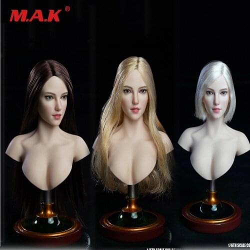 1/6 Female SUPER DUCK SDH018 Pale Head Sculpt Carved Head Model For 1/6 Scale Girl Head Sculpt