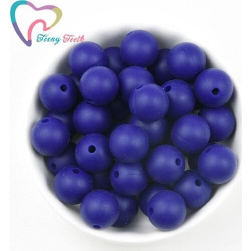10 PCS Navy DIY Silicone Round 9-15 MM Beads Baby Teething Beads Food Grade Baby Teethers BPA Free Baby Tooth Care Necklace
