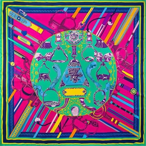 130CM Twill Satin Scarf Silk 100% Womens Bandanna Ladies Summer Scarf Sunscreen Large Square Scarf Fashion Luxury Brand Shawl