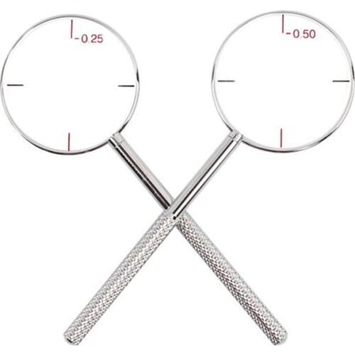 2Pcs 0.25/0.5 Round Optical Optometry Trial Cross Cylinder Lens Diopters Tool Shiny