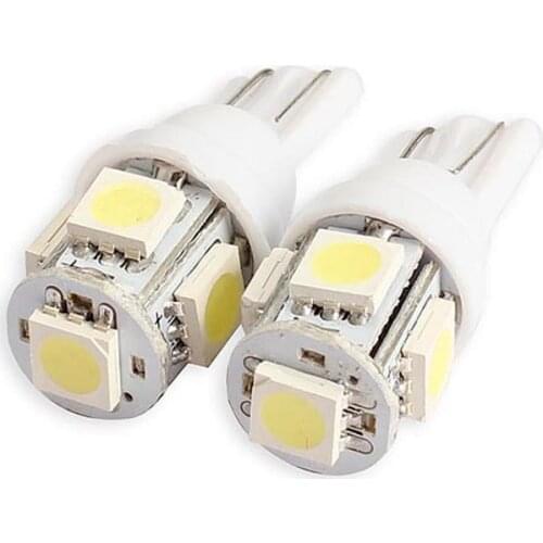 2Pcs/Lot 12V 5050 5SMD SMD LED White Car Side Wedge Tail Light Lamp Bulb Super Bright Car Light Sourcing Car Accessories