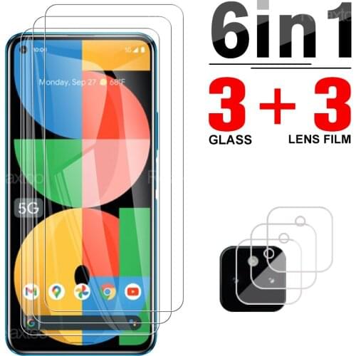 6in1 Full Cover Tempered Protective Glass For Google Pixel 5a 5G Screen Camera Lens Protector Glasses For Google Pixel 5a Film