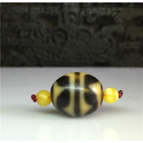 Vajrauana Dark Ivory Color Old Tibet Dzi Beads Aged Heaven Beads Tibeten Cultural Dzi For Jewelry Making and Collection