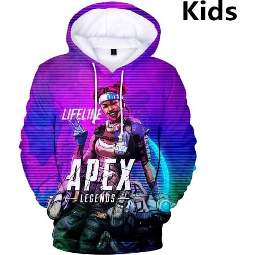 3 To 14 Years Kids Hoodies Apex Legends 3D Printed Hoodie Sweatshirt Boys Girls Long Sleeve Cartoon Jacket Coat Teen Clothes