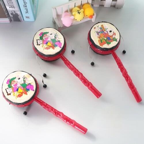 Baby Kids Cartoon Plastic Hand Bell Early Childhood Musical Toy Musical Instrument Chinese Traditional Rattle Drum Spin Fun Toys