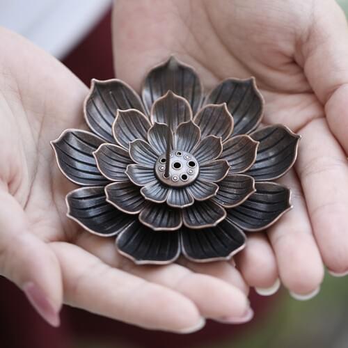 Alloy Incense Burner Stick Frame Plate Burner Plate Buddhist Coil Lotus Incense Burner Buddhist Temple Yoga Incense Holder