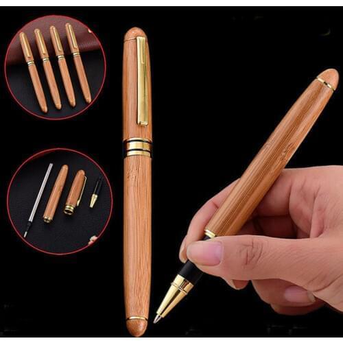 Classic Design Brand Rose Wood Roller Ballpoint Pen Luxury Business Men Writing Pen Buy 2 Pens Send Gift