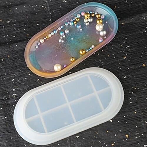 Round Oval Flat Dish Silicone Mold For Resin DIY Jewelry Making Epoxy Resin Mould Jewelry Tools