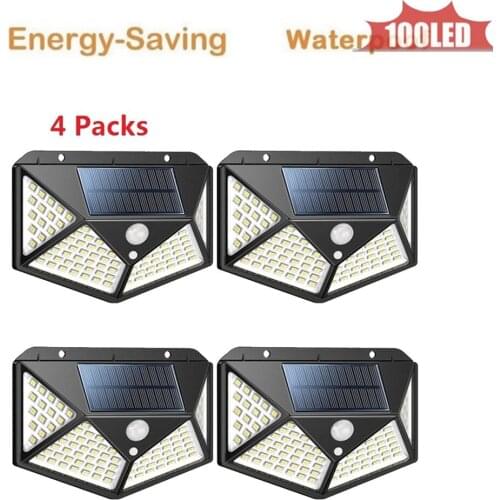 100LED Solar Powered lamp PIR Motion Sensor Night light Outdoor Waterproof For Garden Patio Yard Emergency Security wall lightin