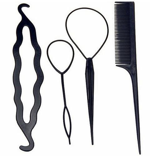 Hot 4pcs/set Magic Hair Braiding Twist Curler Styling Set Hairpin Holding Hair Braiders Pull Hair Needle Ponytail DIY Tool