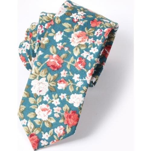 Linbaiway 6cm Skinny Tie for Mens Necktie Wedding Bridegroom Casual Floral Cotton Long Thin Man Tie Yellow Custom LOGO