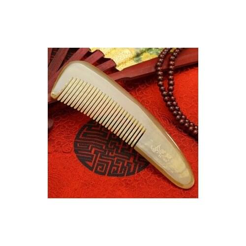 Natural handmade horn comb most thickening ! big ! 2015 New arrive anti-static Massage curved wooden comb health care 10year use