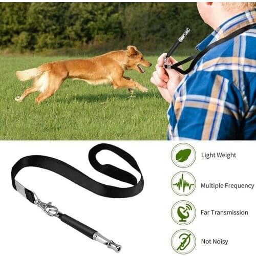 Stainless Steel Ultrasonic Dog Whistle Quality Anti Barking Device with Adjustable Pitch Lanyard Strap Repeller for Dog Training