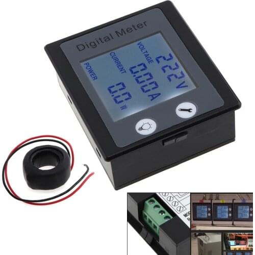Single Phase Digital Panel Voltmeter Ammeter 220V 100A Voltage Current Energy Electricity Kwh Meter PZEM-0 11 with CT Coil