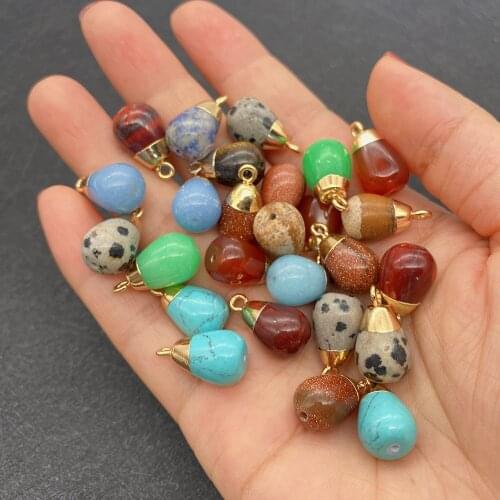 Wholesale Multicolor Drop Shape Pendant Natural Stone for Jewelry Making DIY Handmade Accessories Beaded Decoration Fashion