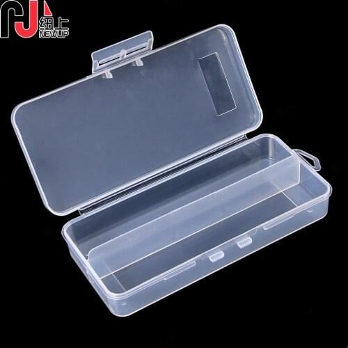 NEWUP Plastic Fishing Tackle Box with 2 Compartments Fishing Box High Strength Transparent Visible Plastic Box