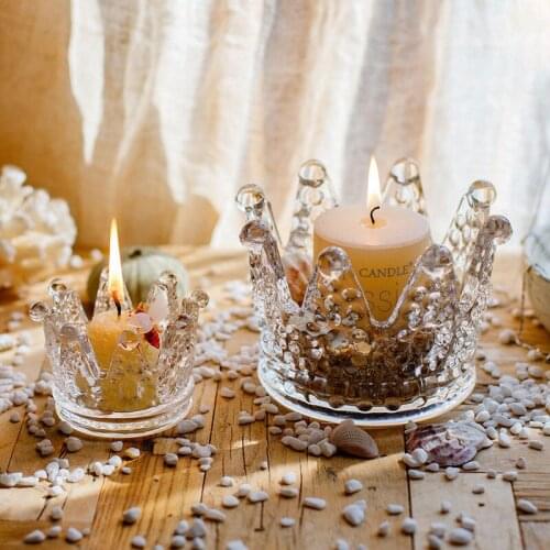 Crystal Crown Candle Holder Wedding Decoration Table Centerpieces European Decor Candelabra Glass Jewelry Stand Luxury Tray