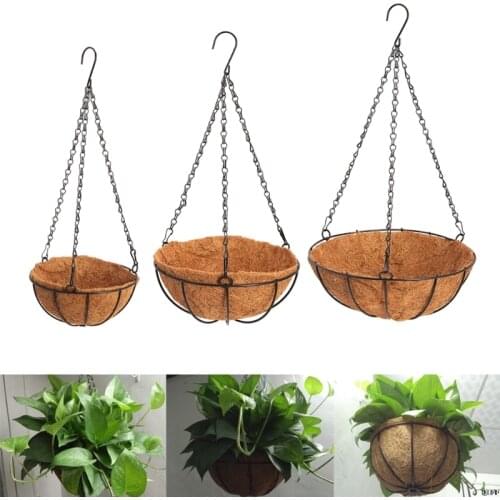 Hanging Coconut Vegetable Flower Pot Basket Liners Planter Garden Decor Iron Art