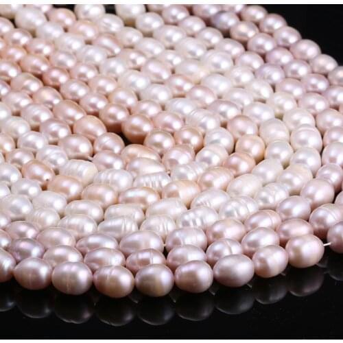 Freshwater Rice-shaped Pearl Loose Beads 8-9 Mm For DIY Bracelet Earring Necklace Sewing Craft Jewelry Accessory