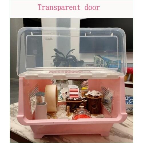 Pink small pet acrylic hamster nest Dutch cage self-assembly hamster accessories39