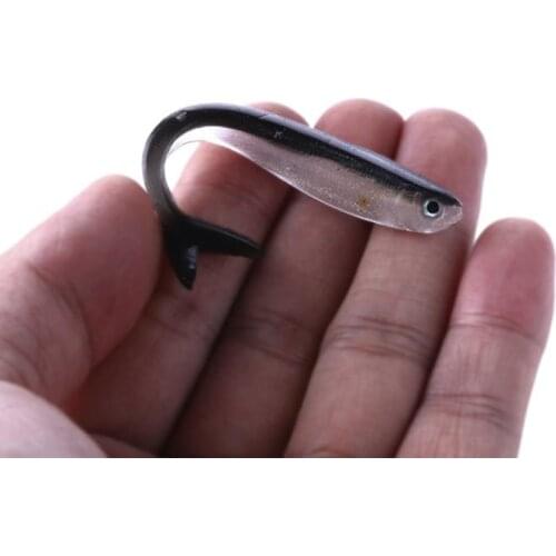 10Pcs/bag DYGYGYFZ 8cm/2g Fishing Lure 3D Eyes Soft Silicone Bait Saltwater Fishing Lures Fishing Loach Luya Soft Bait