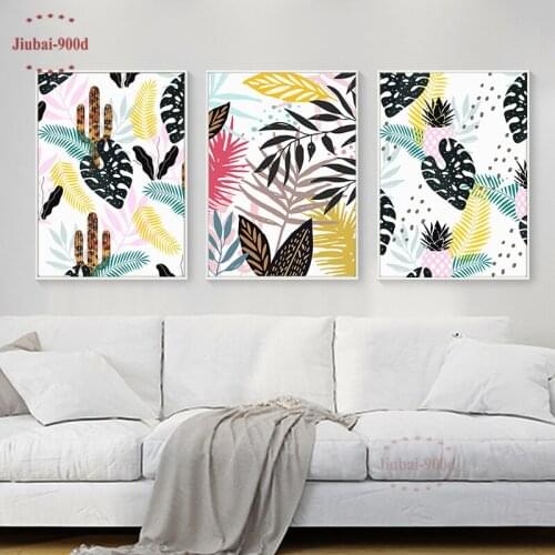 Nordic Home Decoration Canvas Painting Wall Pictures For Living Room Posters And Prints Abstract Geometric Flower Wall Art SA104