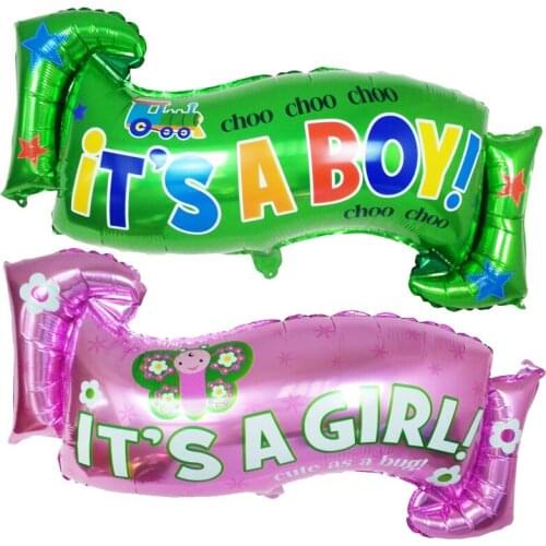 Baby Gender Secret Balloon Boy Girl Banner Aluminum Film Balloon Baby Baptism Party Scene Arrangement Balloon
