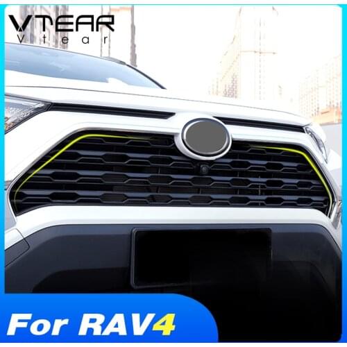 Vtear For Toyota RAV4 2019 2020 Accessories Front Grille Trim Cover Racing Grills Decoration Frame Exterior Modification
