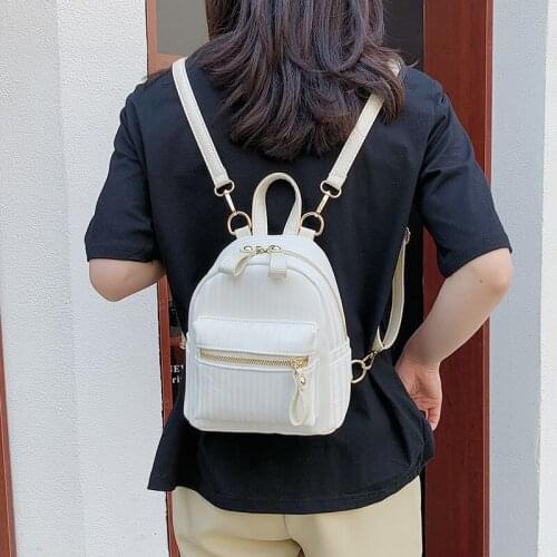 Mini Women Brand Backpack 2021 Fashion Trending Small Shoulder Bags Simple Stripe Design Ladies Crossbody Bags Female Bagpack