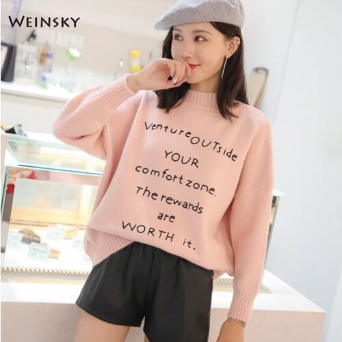 Women Wool Knitted Sweater And Pullovers Korean Fashion Style Sweaters Winter And Autumn 2019 New Ladies Yellow And Pink Sweater